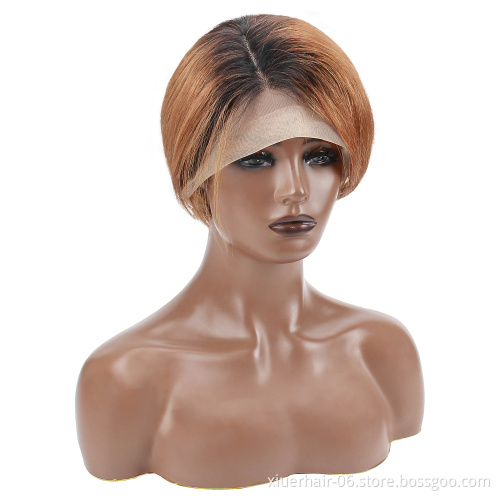 Wholesale Short Brazilian Pixie Cut Curly Wig,Cheap Perruque 13x4 Lace Frontal Pixie Wig,Hd Lace Human Hair Wig For Black Women
